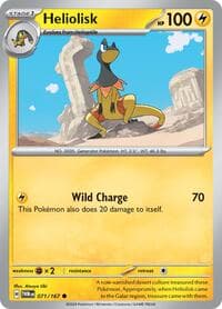 Heliolisk - SV06: Twilight Masquerade - Pokemon card
