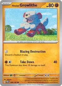Hisuian Growlithe - SV06: Twilight Masquerade - Pokemon card