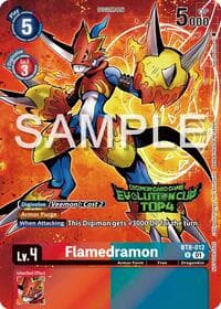 Flamedramon - BT8-012 (2024 Evolution Cup Top 4) - New Awakening - Digimon Card Game card