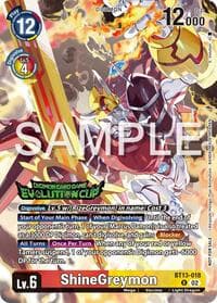 ShineGreymon - BT13-018 (2024 Evolution Cup) - Versus Royal Knights - Digimon Card Game card