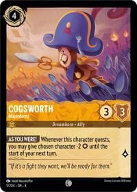 Cogsworth - Majordomo - Ursula's Return - Disney Lorcana card