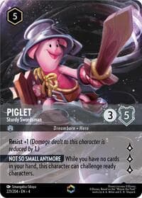 Piglet - Sturdy Swordsman (Enchanted) - Ursula's Return - Disney Lorcana card