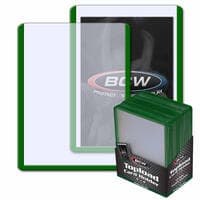 3" x 4" Topload Card Holder - Standard Green Border (25-Count) - BCW Toploaders - Collectible Storage card
