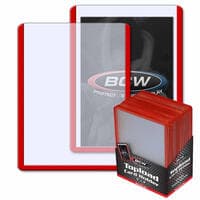 3" x 4" Topload Card Holder - Standard Red Border (25-Count) - BCW Toploaders - Collectible Storage card