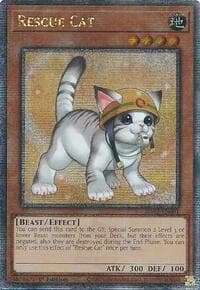 Rescue Cat (Alternate Art) (Quarter Century Secret Rare) - 25th Anniversary Rarity Collection II - YuGiOh card