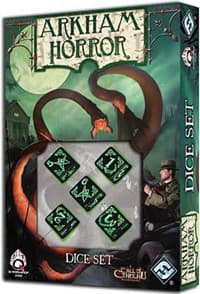 Arkham Horror Dice Set: Black with Green - Fantasy Flight Games - Boardgames card