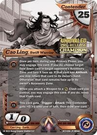 Cao Ling, Swift Warrior (Pre-Release Champion) - Unrivaled - Alpha Clash card
