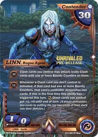 LINN, Rogue Agent (Pre-Release) - Unrivaled - Alpha Clash card