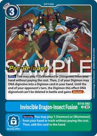 Invincible Dragon-Insect Fusion - Beginning Observer Pre-Release Cards - Digimon Card Game card