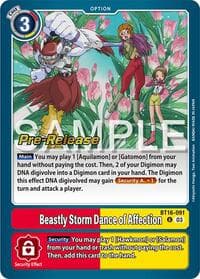 Beastly Storm Dance of Affection - Beginning Observer Pre-Release Cards - Digimon Card Game card