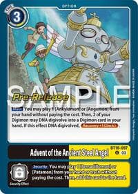 Advent of the Ancient Steel Angel - Beginning Observer Pre-Release Cards - Digimon Card Game card
