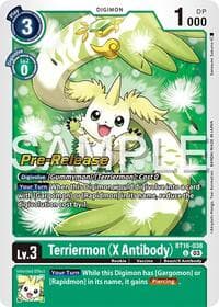 Terriermon (X Antibody) - Beginning Observer Pre-Release Cards - Digimon Card Game card