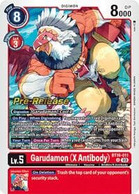 Garudamon (X Antibody) - Beginning Observer Pre-Release Cards - Digimon Card Game card