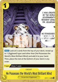 He Possesses the World's Most Brilliant Mind - 500 Years in the Future Pre-Release Cards - One Piece Card Game card