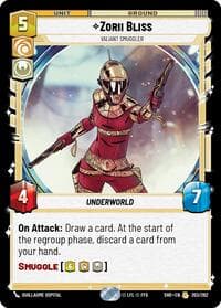 Zorii Bliss - Valiant Smuggler - Shadows of the Galaxy - Star Wars: Unlimited card