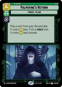 Palpatine's Return - Shadows of the Galaxy - Star Wars: Unlimited card