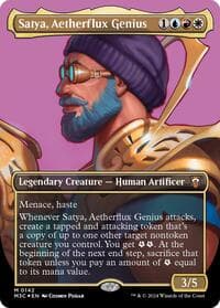 Satya, Aetherflux Genius (Borderless) (Ripple Foil) - Commander: Modern Horizons 3 - Magic: The Gathering card