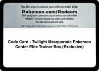 Code Card - Twilight Masquerade Pokemon Center Elite Trainer Box (Exclusive) - SV06: Twilight Masquerade - Pokemon card