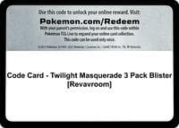 Code Card - Twilight Masquerade 3 Pack Blister [Revavroom] - SV06: Twilight Masquerade - Pokemon card