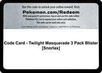 Code Card - Twilight Masquerade 3 Pack Blister [Snorlax] - SV06: Twilight Masquerade - Pokemon card