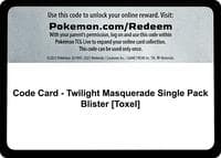 Code Card - Twilight Masquerade Single Pack Blister [Toxel] - SV06: Twilight Masquerade - Pokemon card