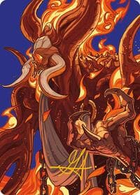 Phlage, Titan of Fire's Fury Art Card (Gold-Stamped Signature) - Art Series: Modern Horizons 3 - Magic: The Gathering card