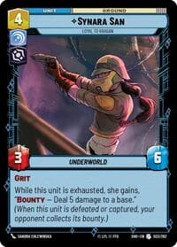 Synara San - Loyal to Kragan - Shadows of the Galaxy - Star Wars: Unlimited card