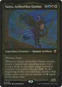 Satya, Aetherflux Genius (Display Commander) - Thick Stock - Commander: Modern Horizons 3 - Magic: The Gathering card