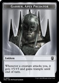 Emblem - Garruk, Apex Predator // Saproling Double-Sided Token - Commander: Modern Horizons 3 - Magic: The Gathering card