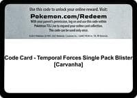Code Card - Temporal Forces Single Pack Blister [Carvanha] - SV05: Temporal Forces - Pokemon card