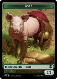 Boar (Ripple Foil) // Forest Dryad Double-Sided Token - Commander: Modern Horizons 3 - Magic: The Gathering card