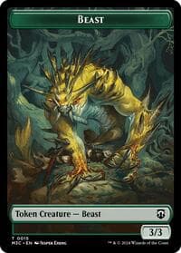 Beast (0015) (Ripple Foil) // Insect (0025) Double-Sided Token - Commander: Modern Horizons 3 - Magic: The Gathering card