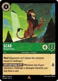 Scar - Vengeful Lion - Shimmering Skies - Disney Lorcana card