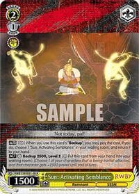 Sun: Activating Semblance - RWBY Premium Booster - Weiss Schwarz card
