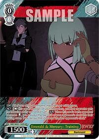 Emerald & Mercury: Training (OFR) - RWBY Premium Booster - Weiss Schwarz card