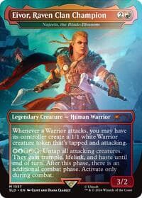 Eivor, Raven Clan Champion - Najeela, the Blade-Blossom (Rainbow Foil) - Secret Lair Drop Series - Magic: The Gathering card