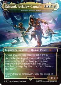 Edward, Jackdaw Captain - Admiral Beckett Brass (Rainbow Foil) - Secret Lair Drop Series - Magic: The Gathering card