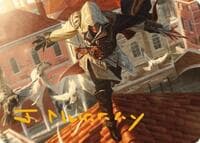 Ezio, Blade of Vengeance Art Card (Gold-Stamped Signature) - Art Series: Universes Beyond: Assassin's Creed - Magic: The Gathering card