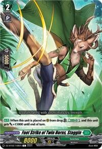 Foot Strike of Twin Horns, Staggin - DZ-BT02: Illusionless Strife - Cardfight Vanguard card