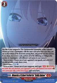 Memories of School Festival for "Ichika Nakano" (EXC) - DZ-BT02: Illusionless Strife - Cardfight Vanguard card