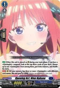 Opening Act, Nino Nakano (EXC) - DZ-BT02: Illusionless Strife - Cardfight Vanguard card