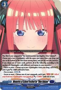 Memories of School Festival for "Nino Nakano" (EXC) - DZ-BT02: Illusionless Strife - Cardfight Vanguard card