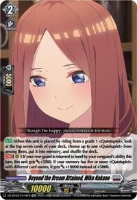 Beyond the Dream Attained, Miku Nakano (EXC) - DZ-BT02: Illusionless Strife - Cardfight Vanguard card