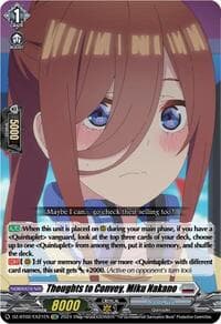 Thoughts to Convey, Miku Nakano (EXC) - DZ-BT02: Illusionless Strife - Cardfight Vanguard card