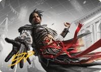 Ezio Auditore da Firenze Art Card (Gold-Stamped Signature) - Art Series: Universes Beyond: Assassin's Creed - Magic: The Gathering card