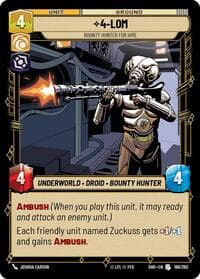 4-LOM - Bounty Hunter for Hire - Shadows of the Galaxy - Star Wars: Unlimited card