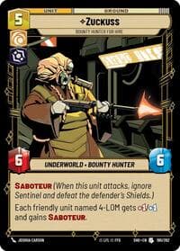 Zuckuss - Bounty Hunter for Hire - Shadows of the Galaxy - Star Wars: Unlimited card