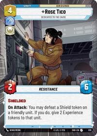 Rose Tico - Dedicated to the Cause (Hyperspace) - Shadows of the Galaxy - Star Wars: Unlimited card