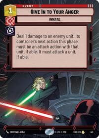 Give In to Your Anger (Hyperspace) - Shadows of the Galaxy - Star Wars: Unlimited card