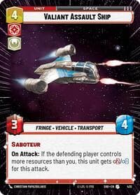 Valiant Assault Ship (Hyperspace) - Shadows of the Galaxy - Star Wars: Unlimited card